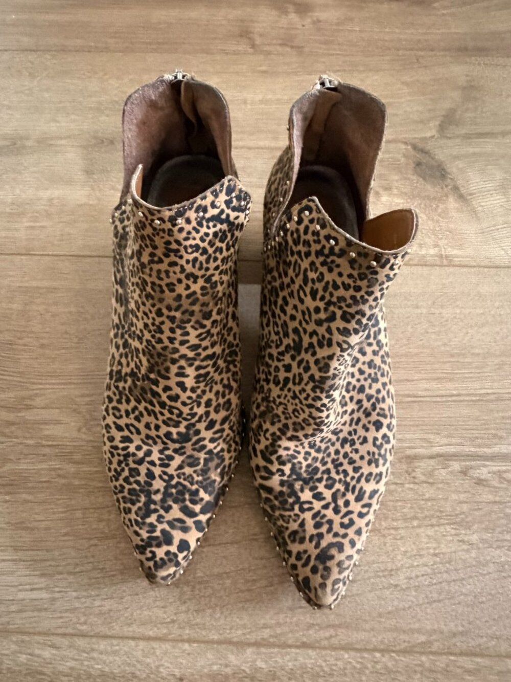 Dolce Vita Animal Print Studded Ankle Booties